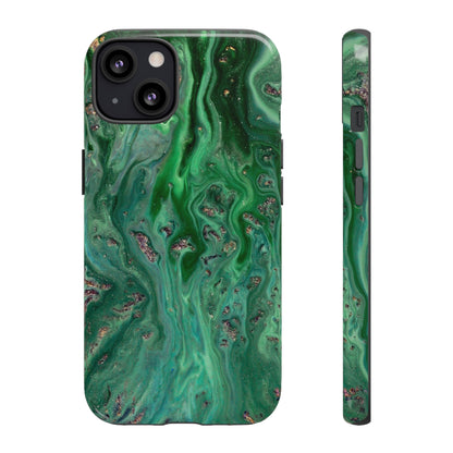 Light Green Ink Art iPhone Case (Protective) iPhone 13 Glossy Phone Case