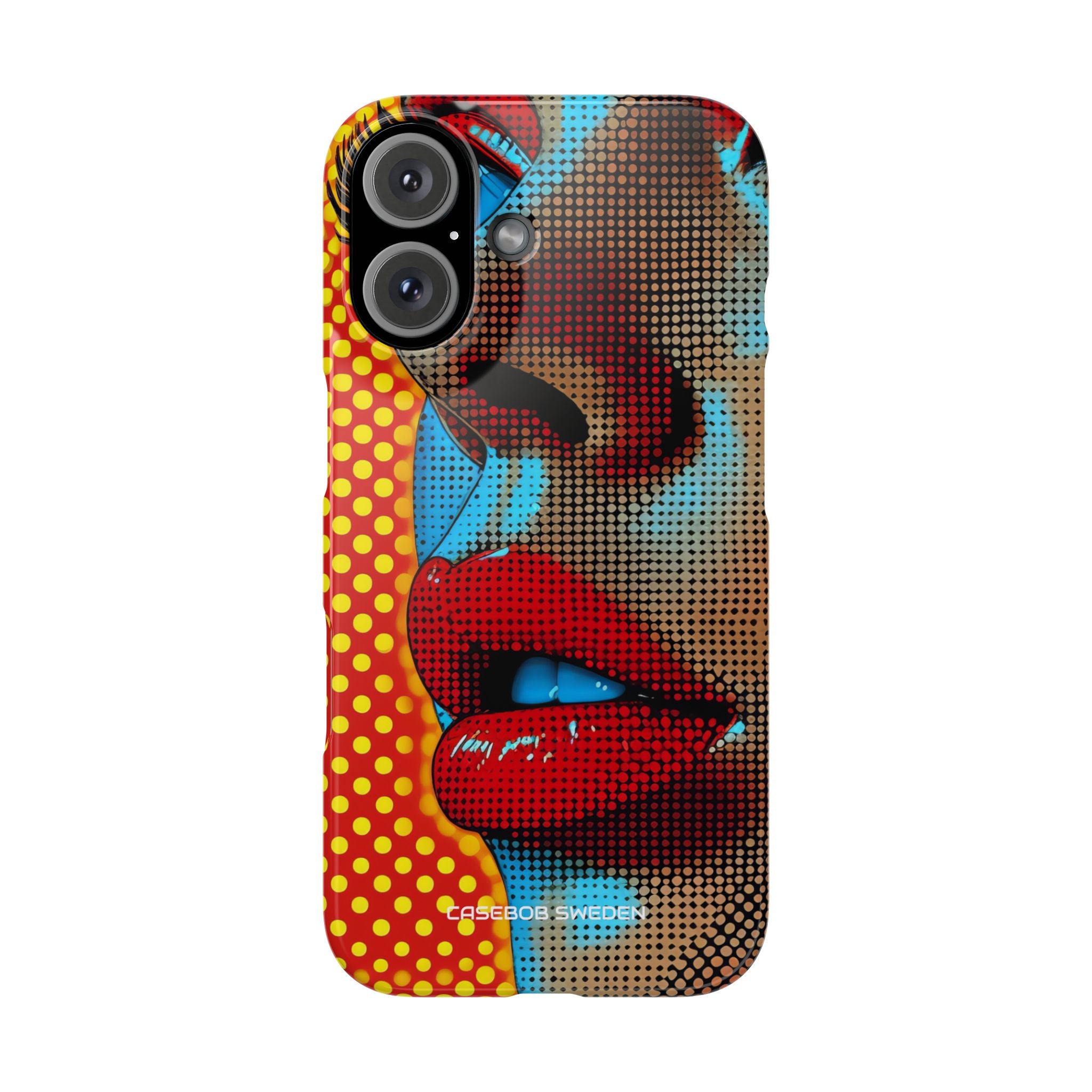 Yellow Red Pop Art Portrait - Slim iPhone 16 Phone Case