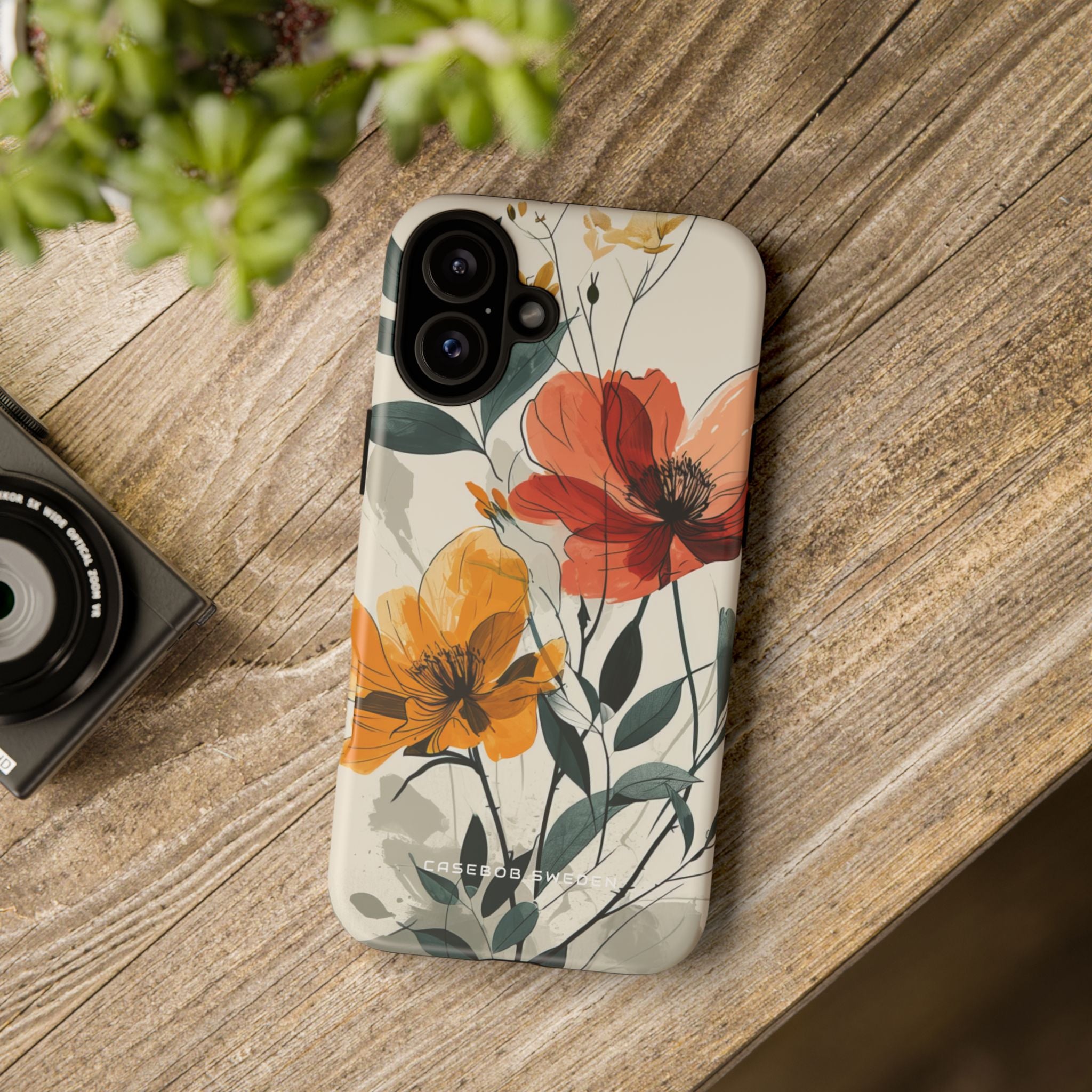 Elegant Floral Harmony iPhone 16 - Tough Phone Case