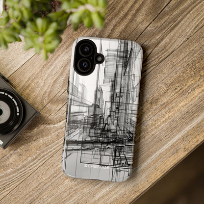 Urban Complexity: Black Lines Design - for iPhone 16