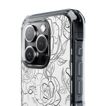 Intricate Rose Sketches iPhone Case - Impact