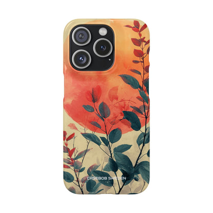 Orange Sun Harmony - Slim iPhone 15 Phone Case