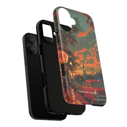 Mid-Century Nostalgia Streetscape iPhone 16 - Tough Phone Case