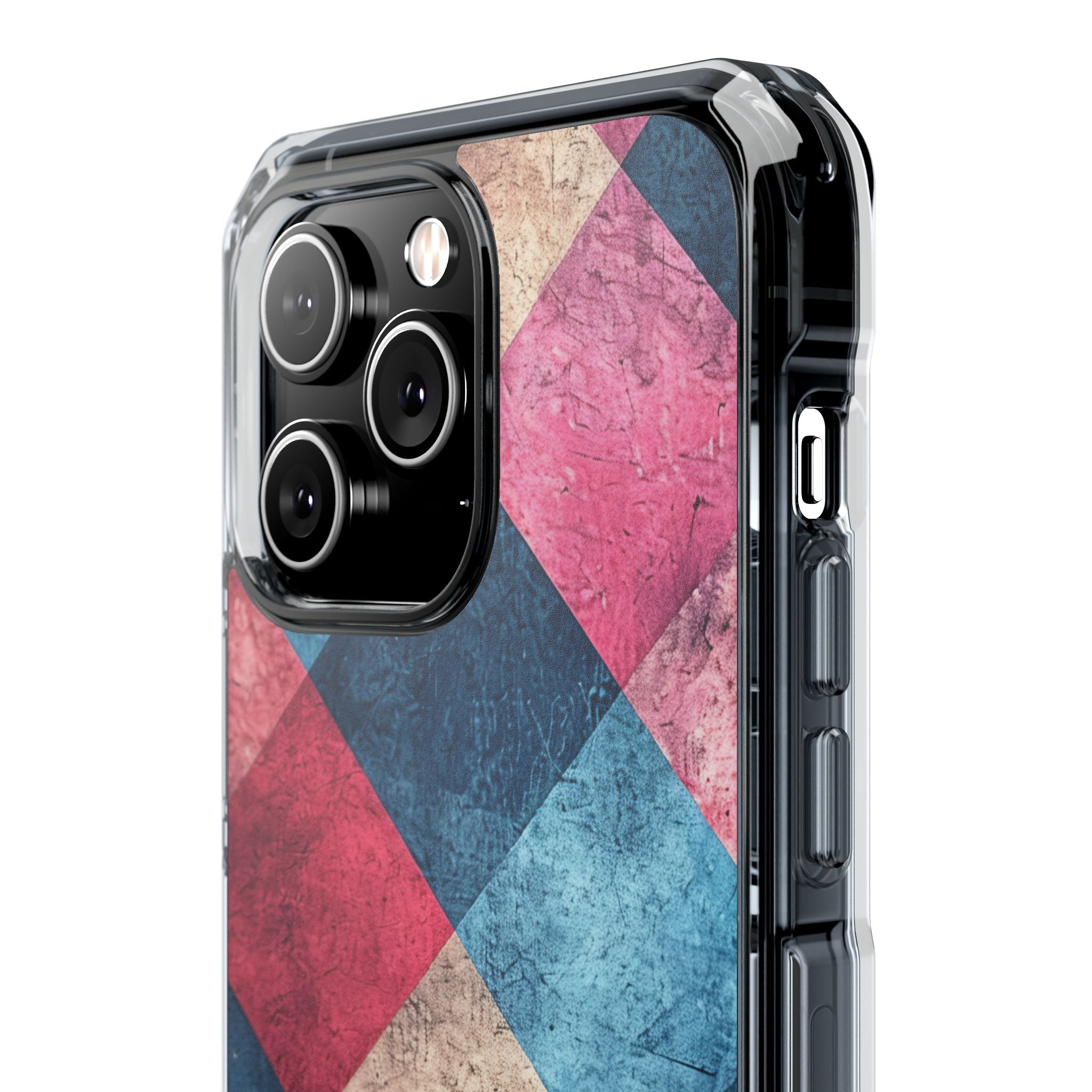 Bold Geometric Squares - Clear Impact iPhone 14 Phone Case