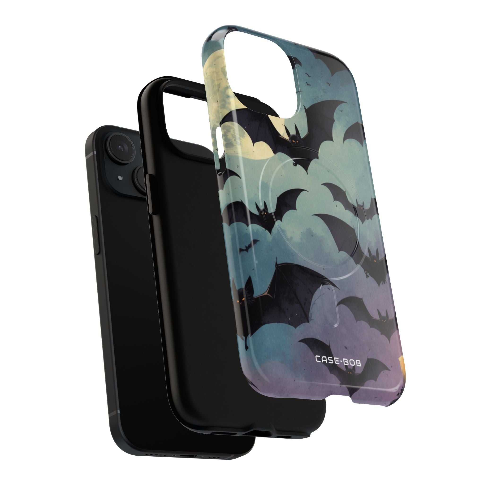 Glowing Bat Swarm iPhone 15 Case - Tough+