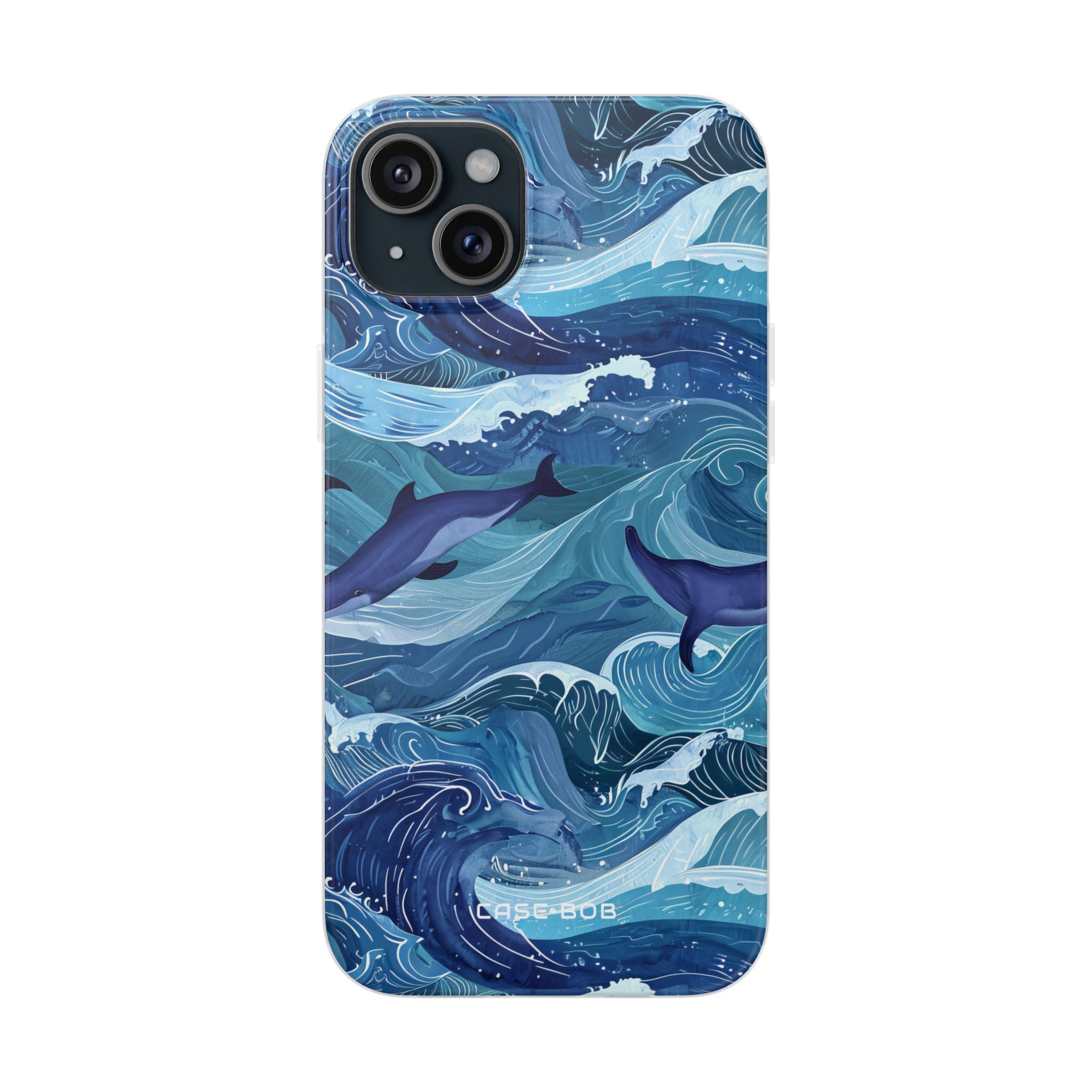 Dolphin Waves iPhone 15 Plus Case - Soft