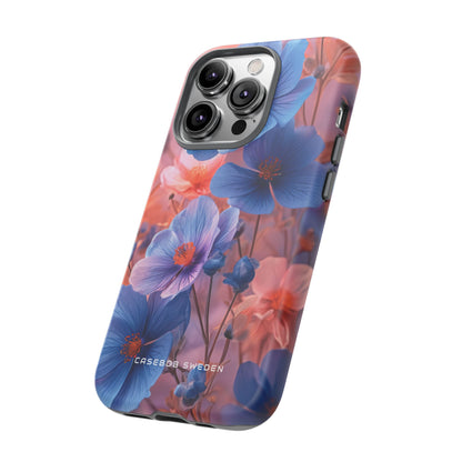 Harmonious Blooming Blues and Pinks iPhone 14 - Tough Phone Case