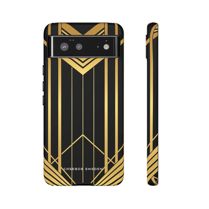 "Golden Art Deco Symmetry in Geometric Elegance" Google Pixel 6 - Tough Phone Case