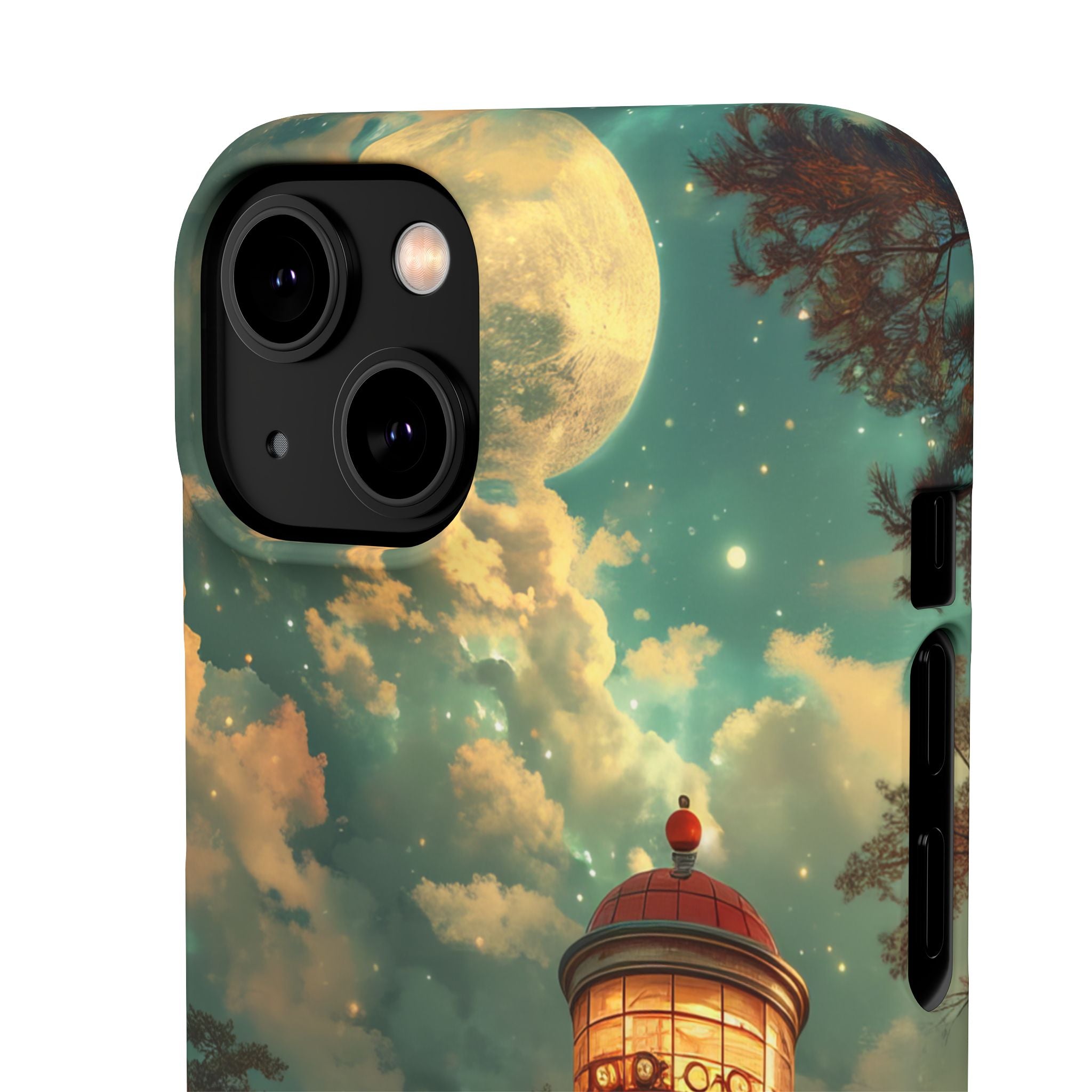 Vintage Moonlit Diner Fantasy iPhone 14 - Slim Phone Case