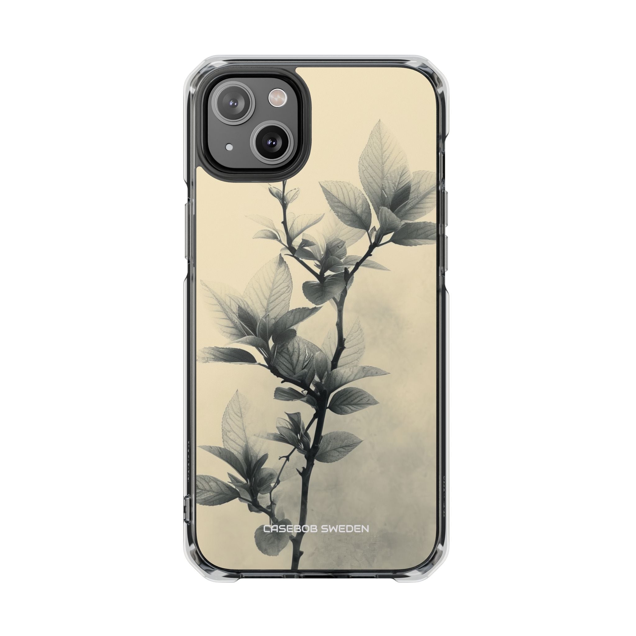 Beige Branch Art - Clear Impact iPhone 14 Phone Case