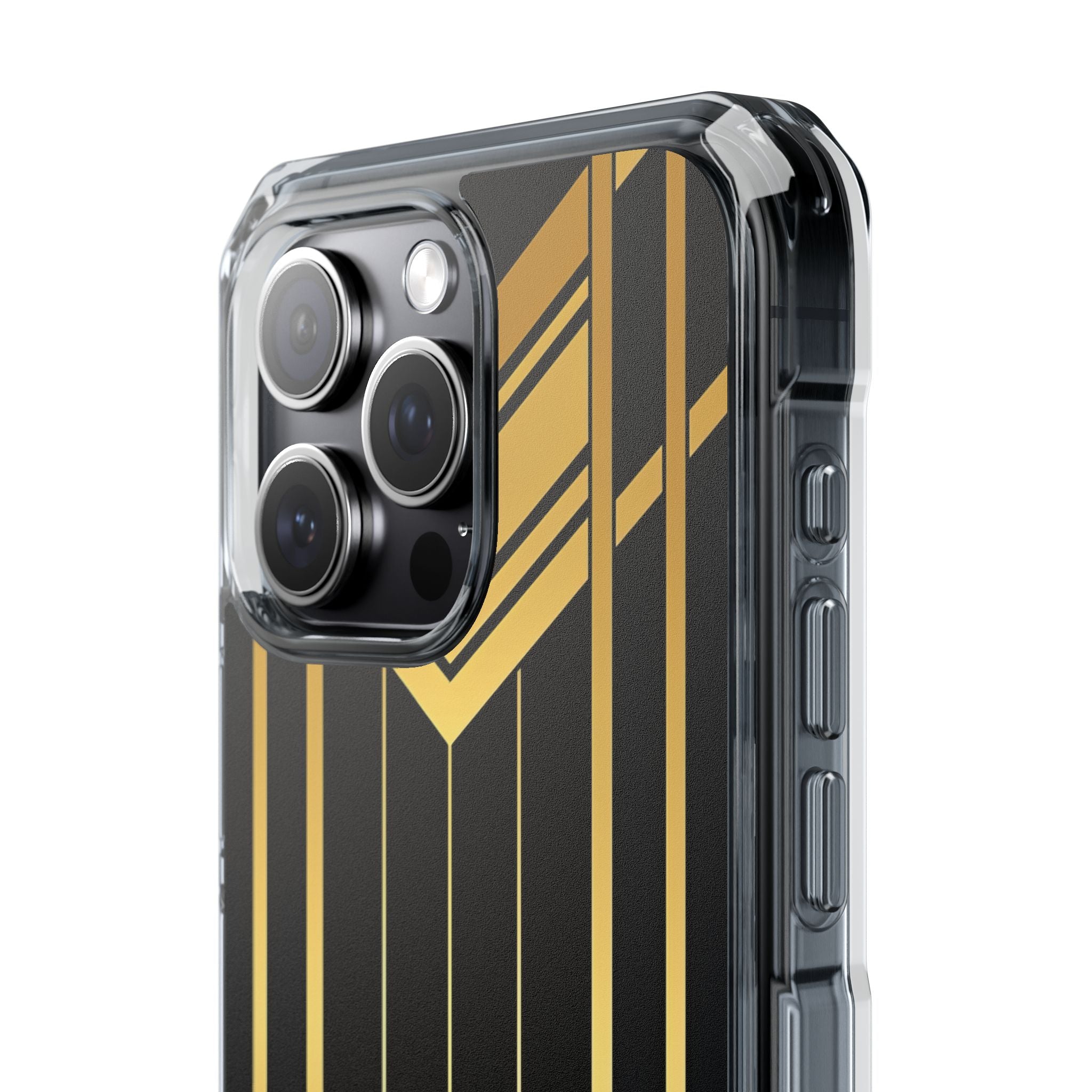 "Golden Art Deco Symmetry in Geometric Elegance" iPhone 15 - Clear Impact Phone Case