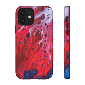 Bright Red Ink Art iPhone Case (Protective) iPhone 12 Matte Phone Case