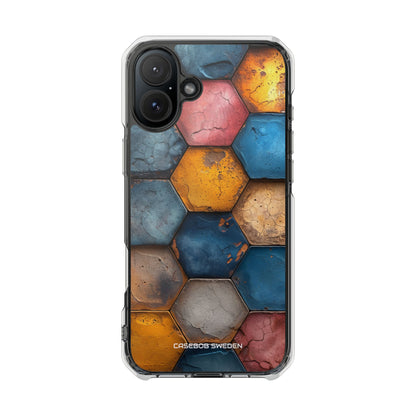 Rustic Geometric Tiles - Clear Impact iPhone 16 Phone Case