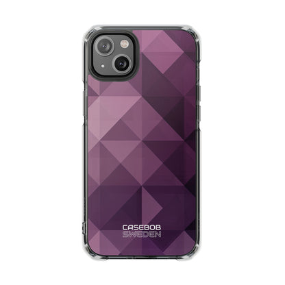 Paarse geometrische mozaïek iPhone 14 - Impact Clear+