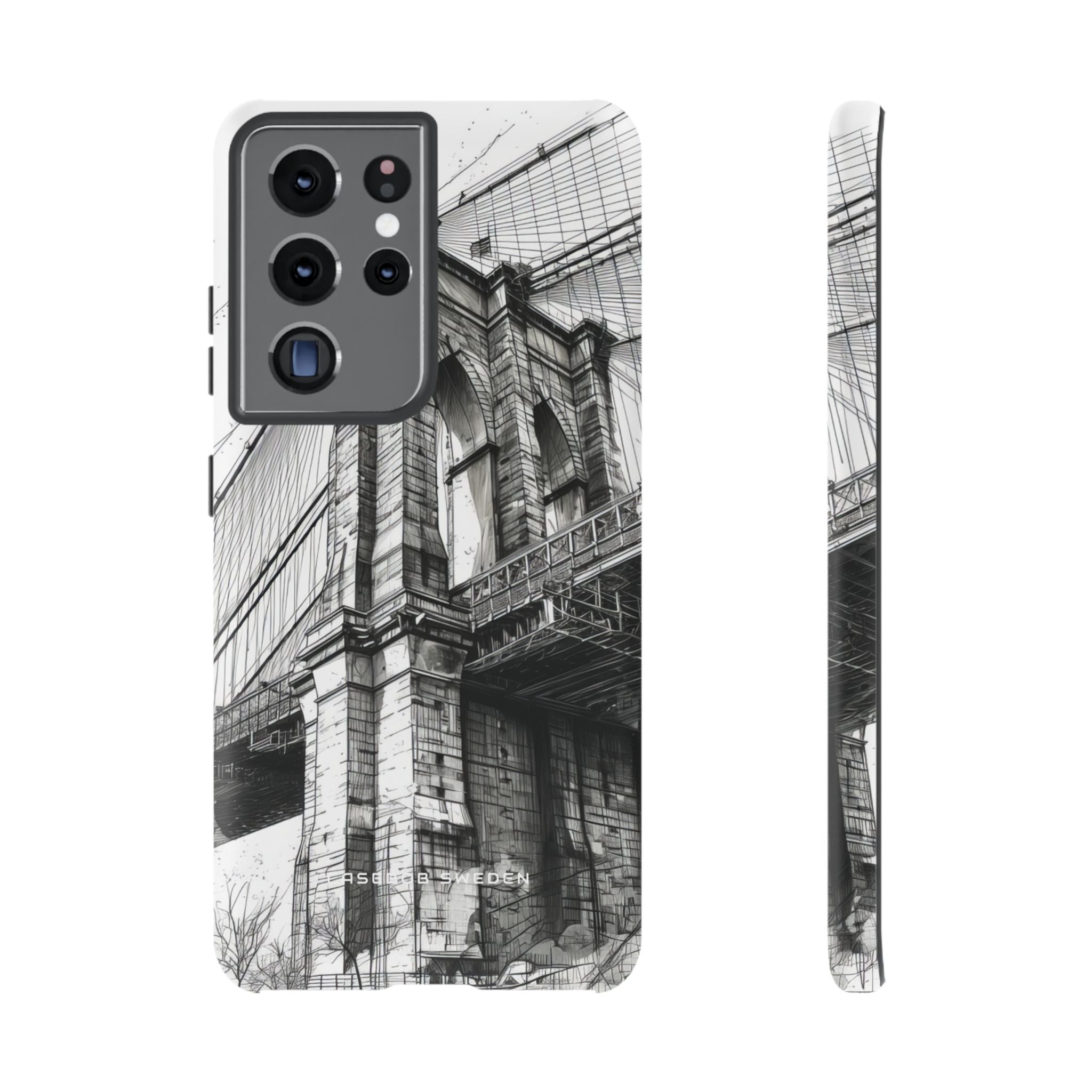 Suspension Bridge Line Art Illustration  Samsung S21 - Tough Phone Case