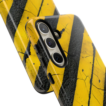 Yellow Stripe Distress Samsung S24 Plus Case - Tough