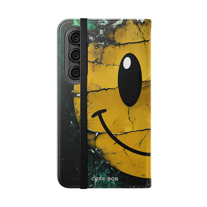 Cracked Smiley - Samsung S23 Case - Wallet