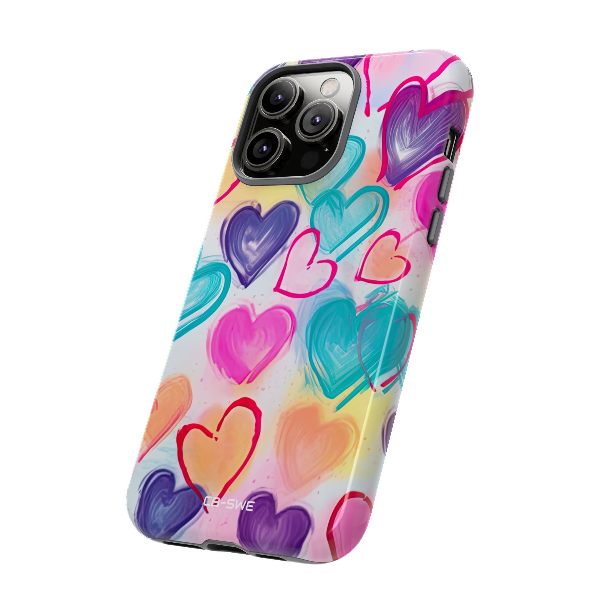 Hearts Dance Playfully - iPhone Case