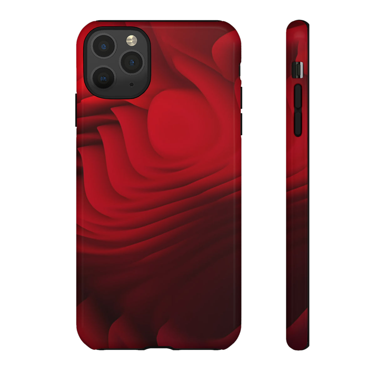 Red Center Waves - Protective Phone Case