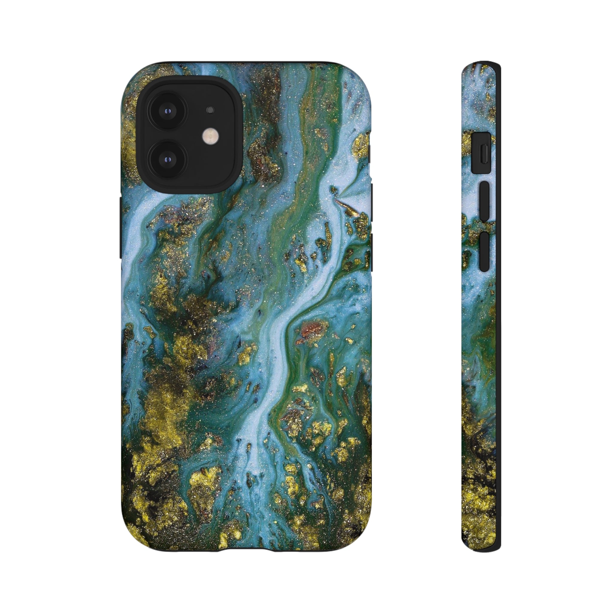 Ocean Blue Ink Art iPhone Case (Protective) iPhone 12 Mini Matte Phone Case