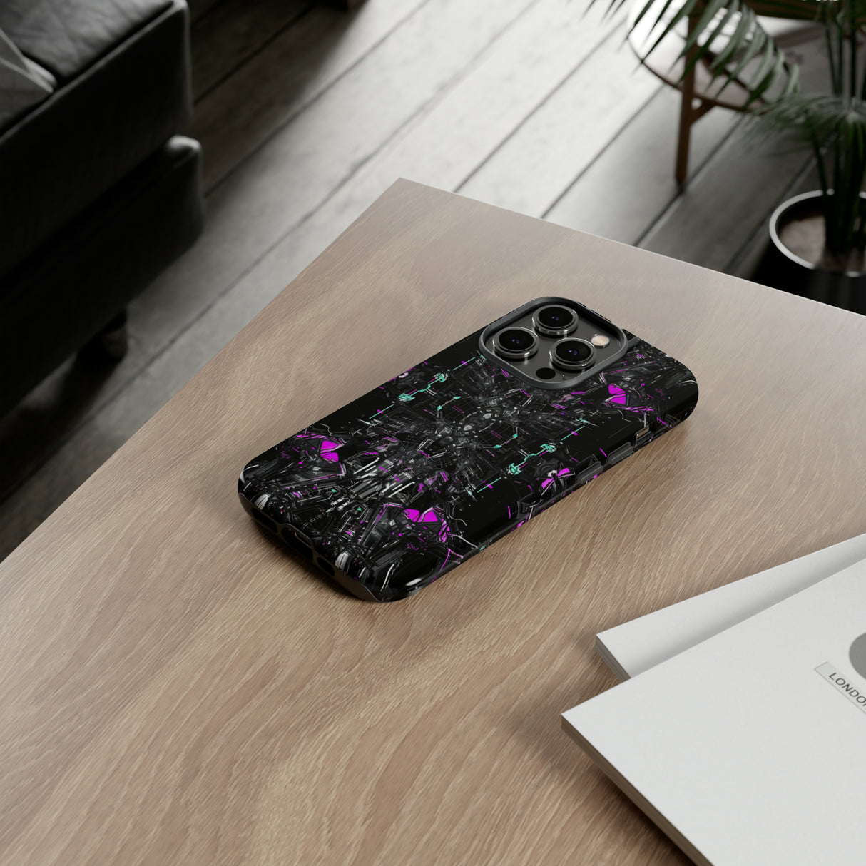 Purple Grid Mirage - Protective Phone Case