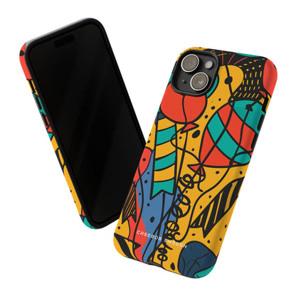 Playful Lines in Motion iPhone 15 - Tough Phone Case