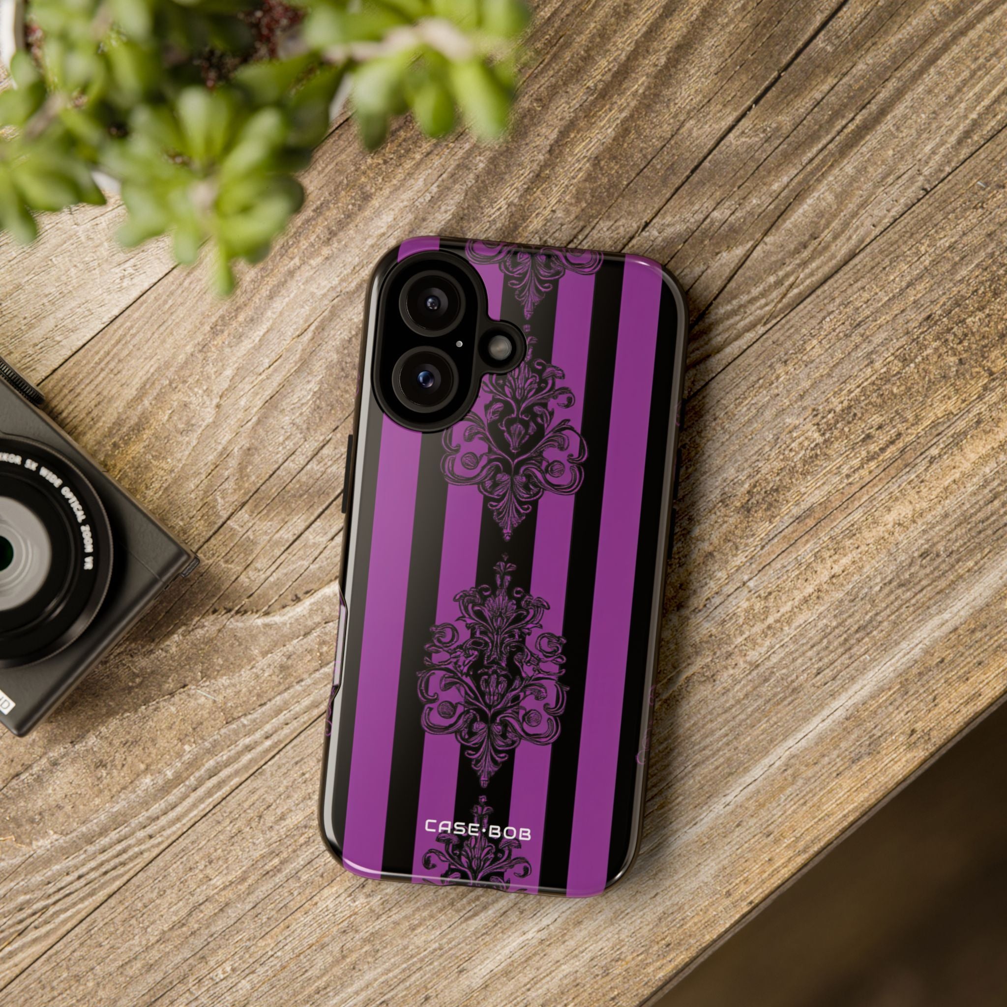 Damask Elegance Purple iPhone 16 Pro Case - Tough