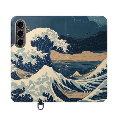 Cresting Navy Wave - Samsung S24 Plus Case - Lompakkokotelo