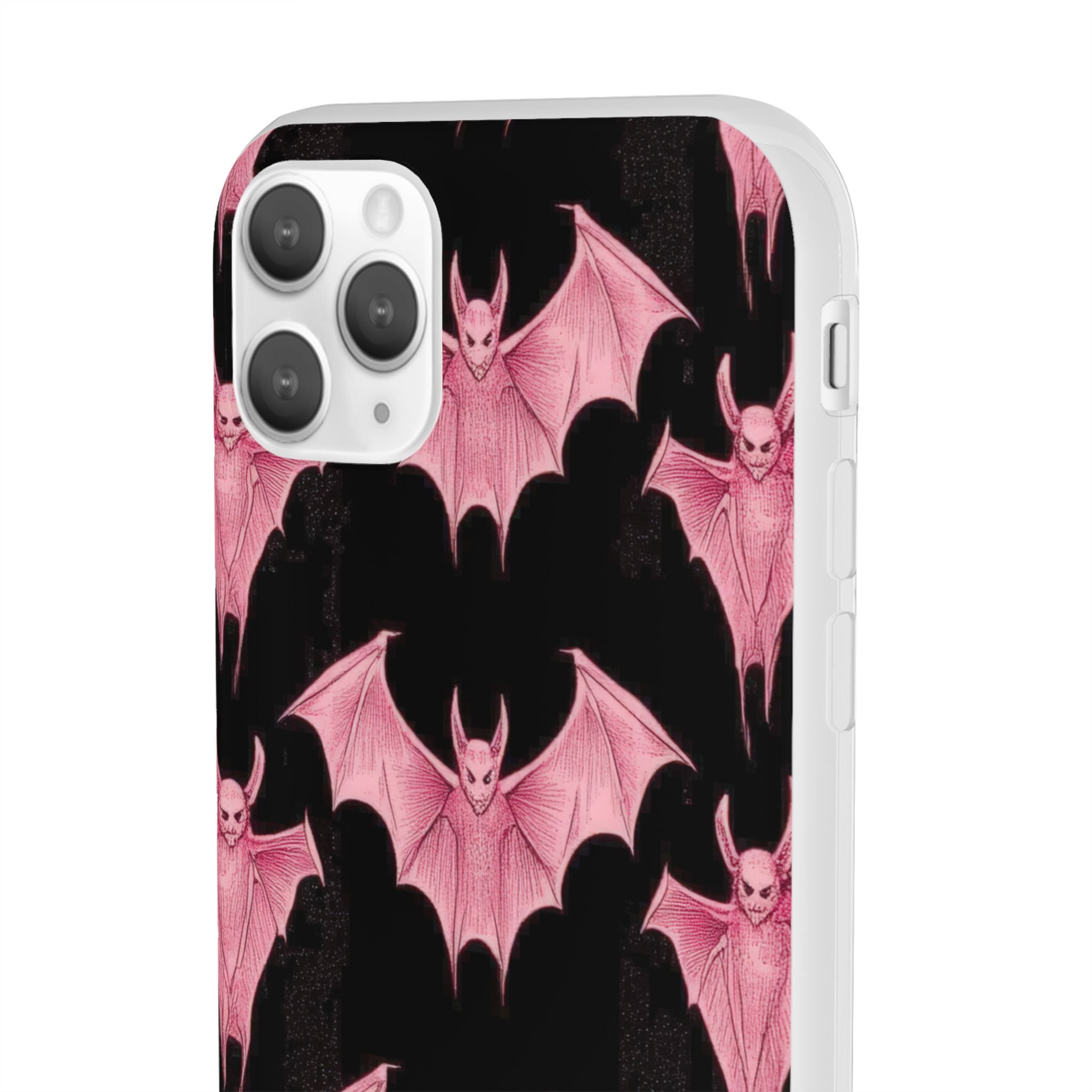 Gothic Pink Bats Aflame iPhone 11 - Flexi Phone Case