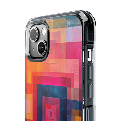 Vibrant Geometry - Clear Impact iPhone 14 Phone Case