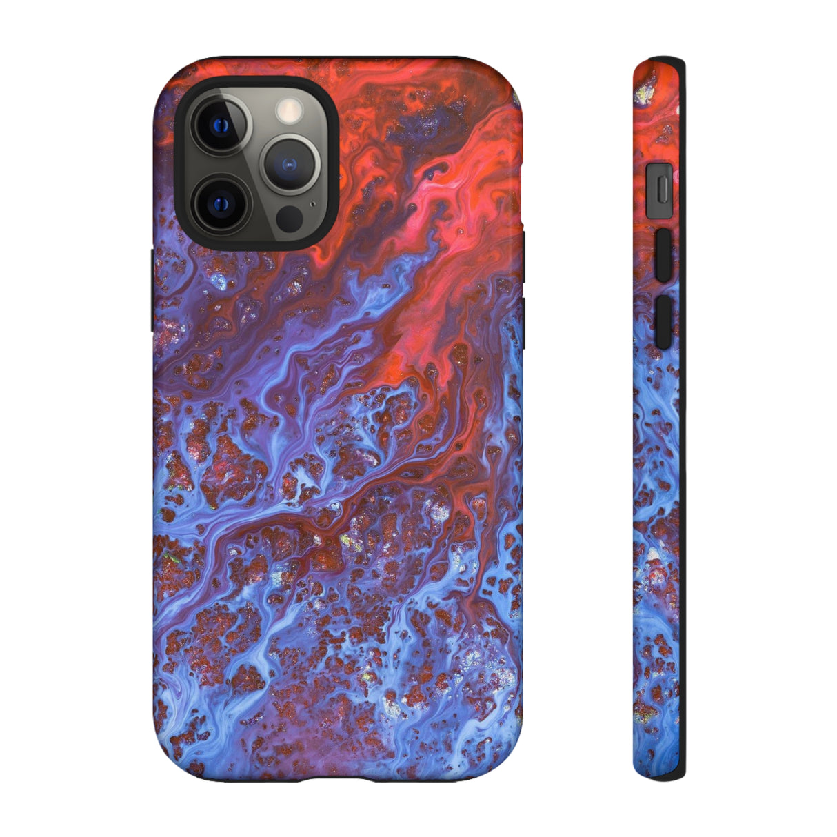 Blue Lava Ink Art iPhone Case (Protective) iPhone 12 Pro Glossy Phone Case