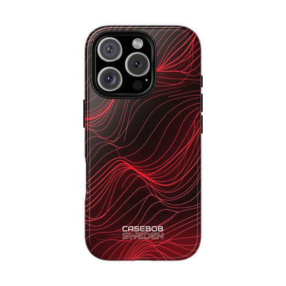 Crimson Waveform Flow iPhone 16 - Tough