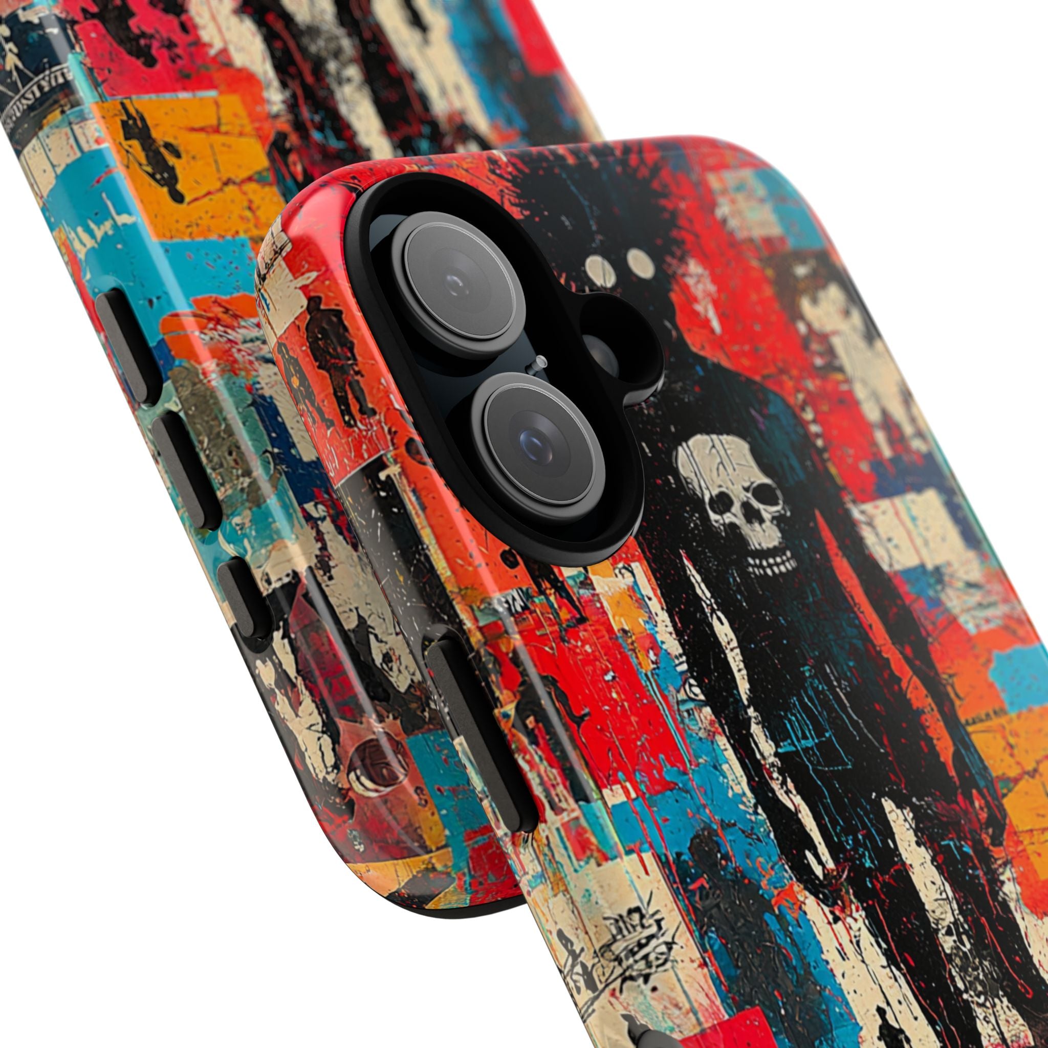 Spiky Skull Silhouette iPhone 16 Pro Case - Tough