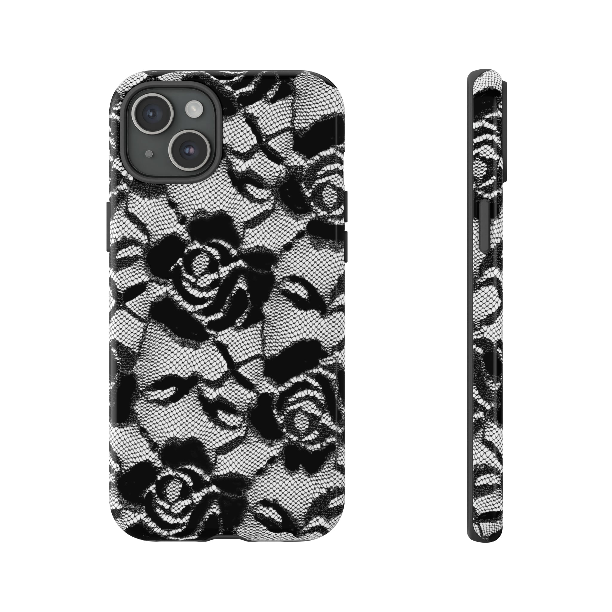 Black Rose Lace Gothic Flower - Protective Phone Case