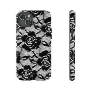 Black Rose Lace Gothic Flower - Protective Phone Case