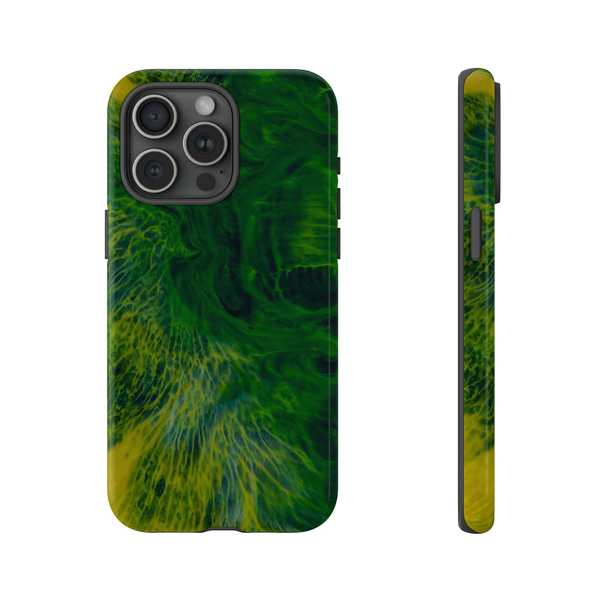 Dark Green Ink Art - Protective Phone Case