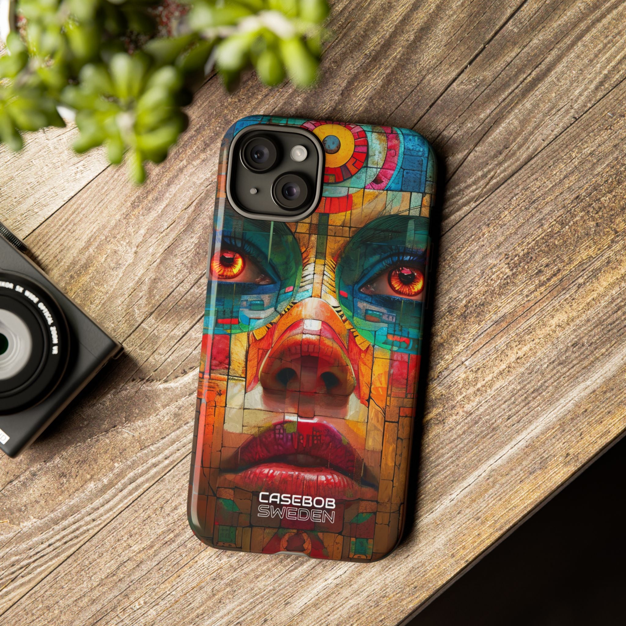 Ritratto Fiamma Geometrica iPhone 15 - Tough