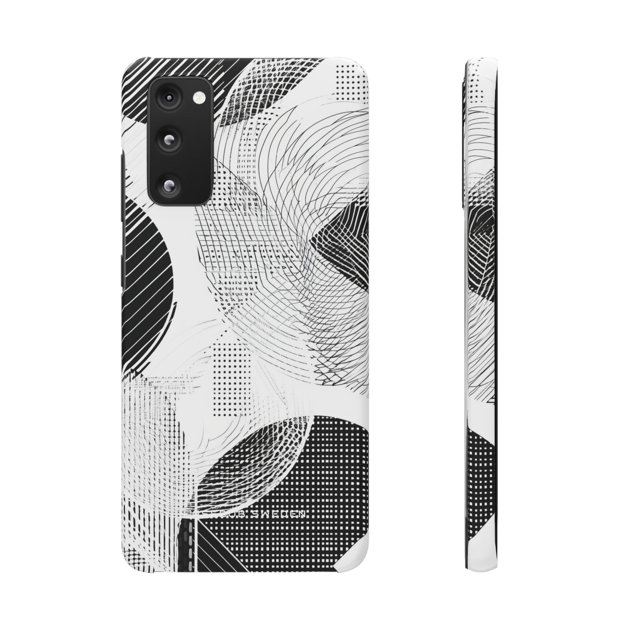 Geometric Monochrome Flow Samsung S20 - Slim Phone Case