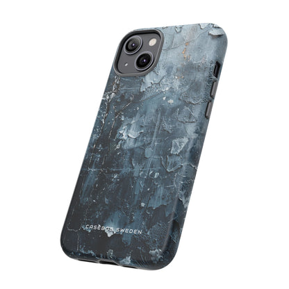 Weathered Blue Tapestry with Cracked Layers iPhone 14 - Tough Phone Case