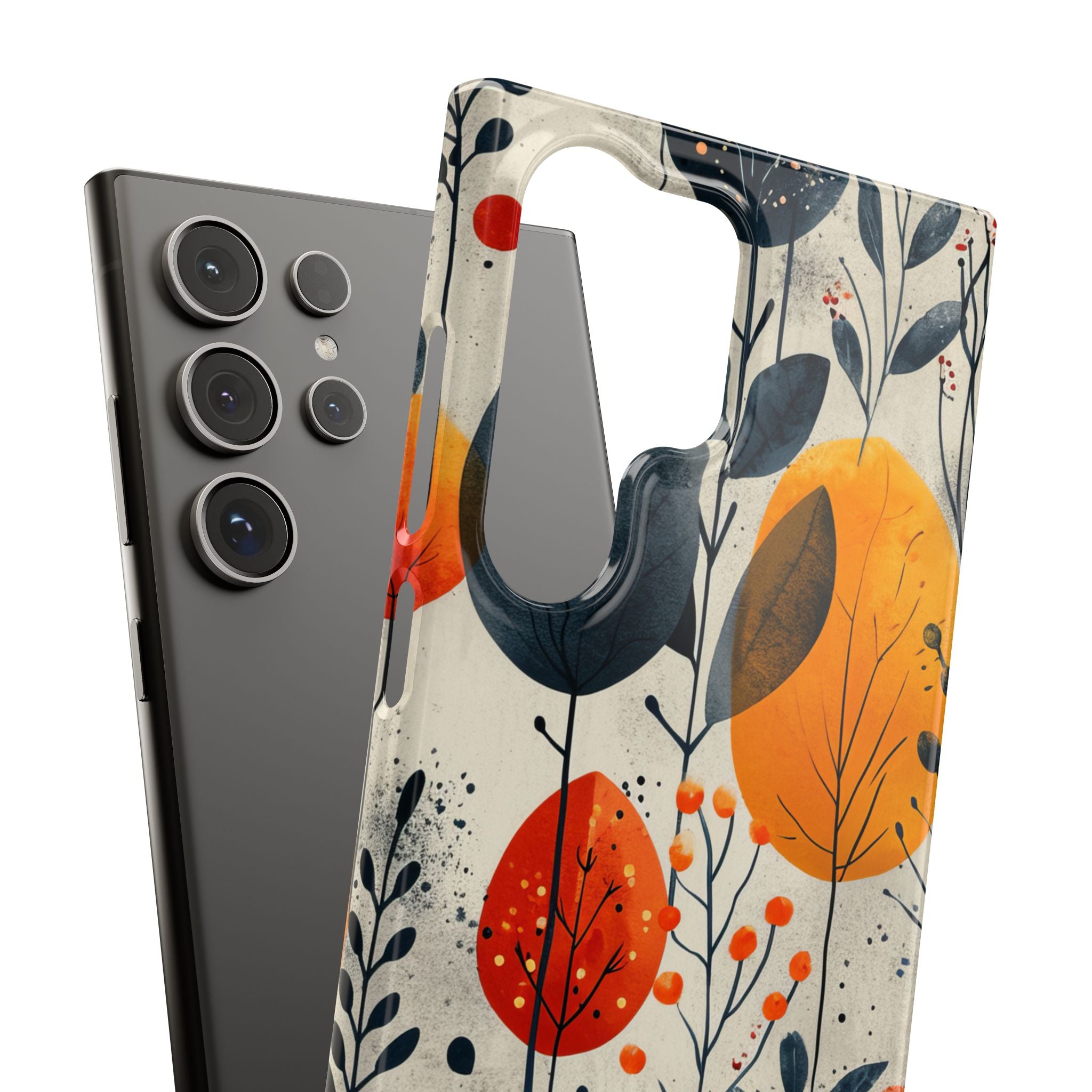 Modern Autumn Leaf Pattern - Slim Samsung S24 Phone Case