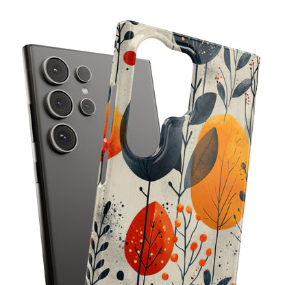 Modern Autumn Leaf Pattern - Slim Samsung S24 Phone Case