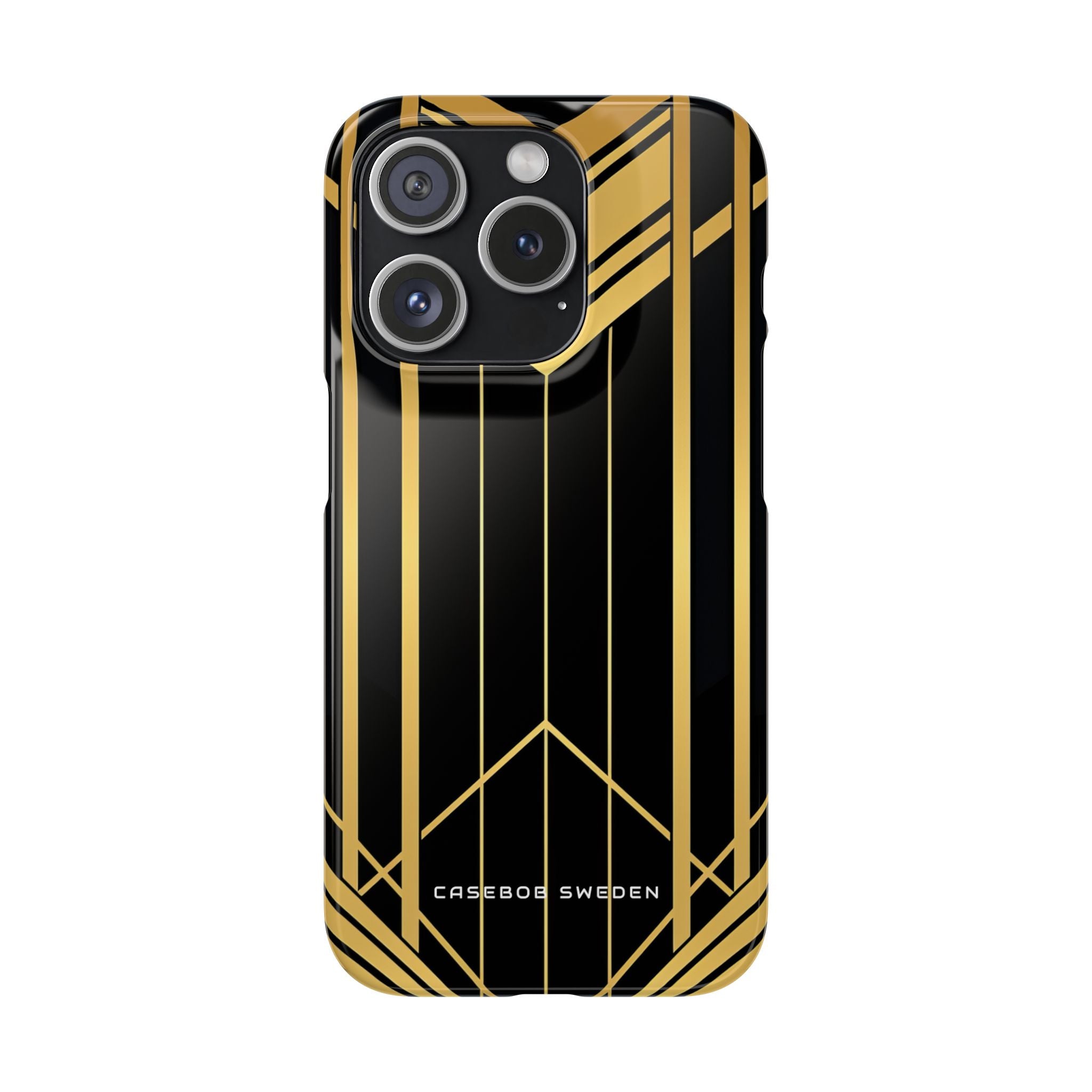 "Golden Art Deco Symmetry in Geometric Elegance" iPhone 15 - Slim Phone Case