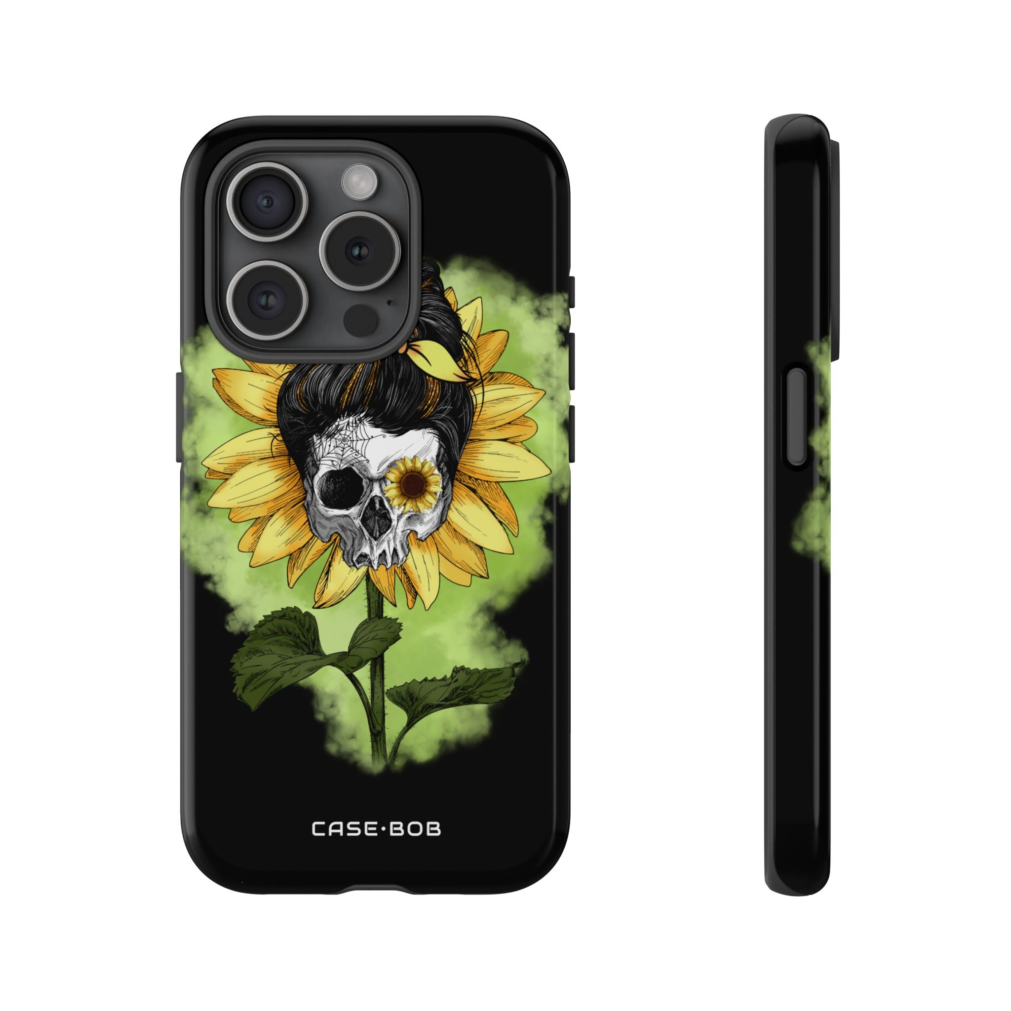 Sunflower Skull iPhone 15 Pro Case - Tough