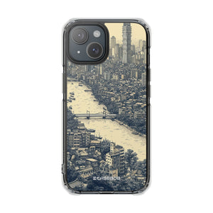 Nostalgic Metropolis - Handyhülle für iPhone (Clear Impact - Magnetisch) 