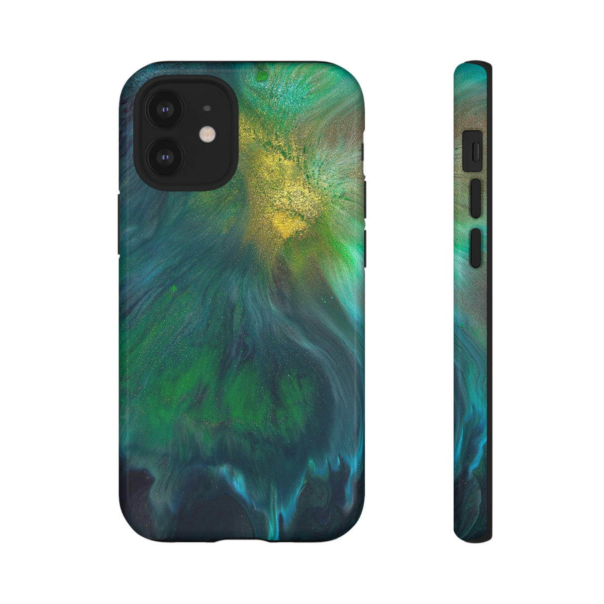 Beryll Green Ink Art iPhone Case (Protective) iPhone 12 Mini Glossy Phone Case