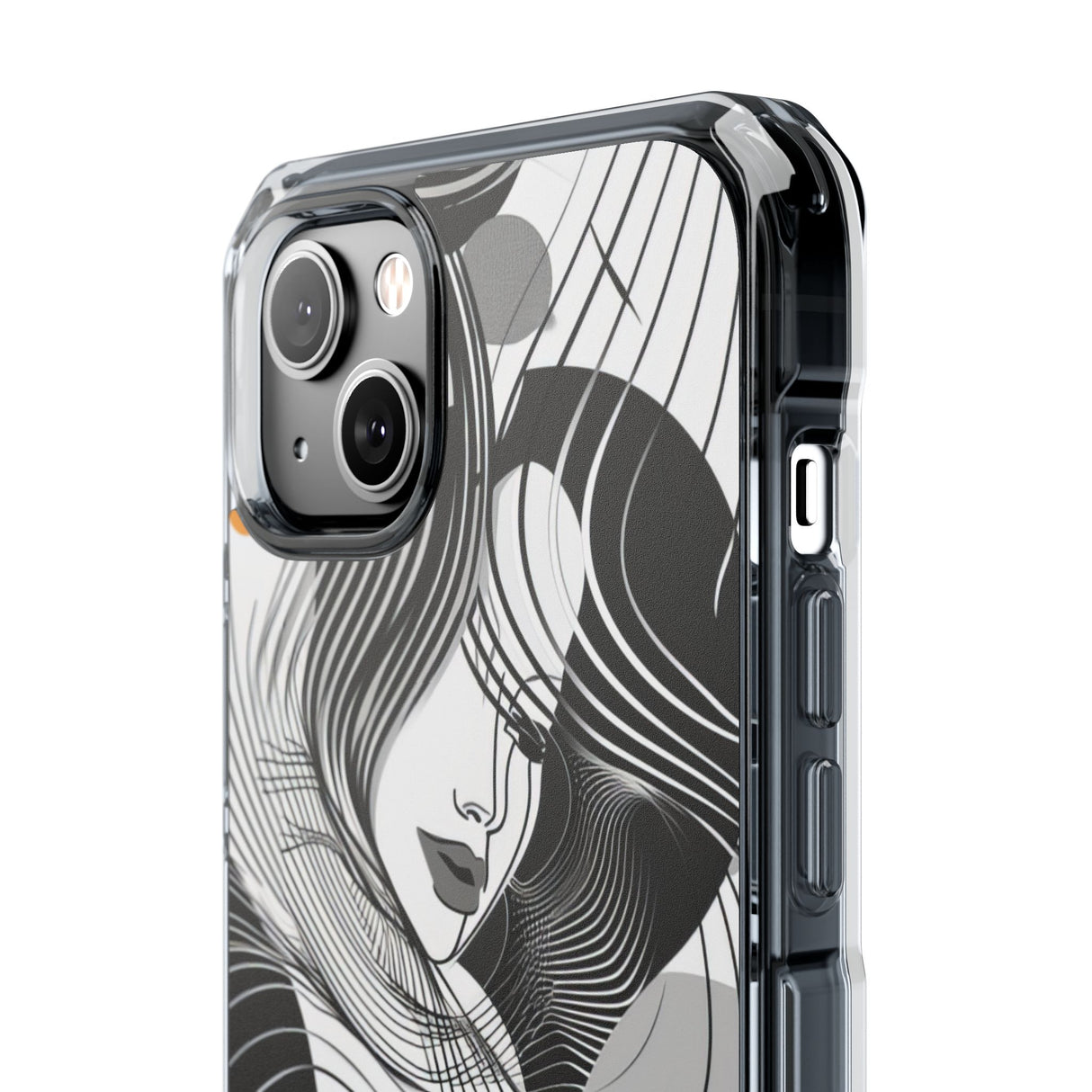 Fluid Noir Rhythm - Phone Case for iPhone (Clear Impact - Magnetic)