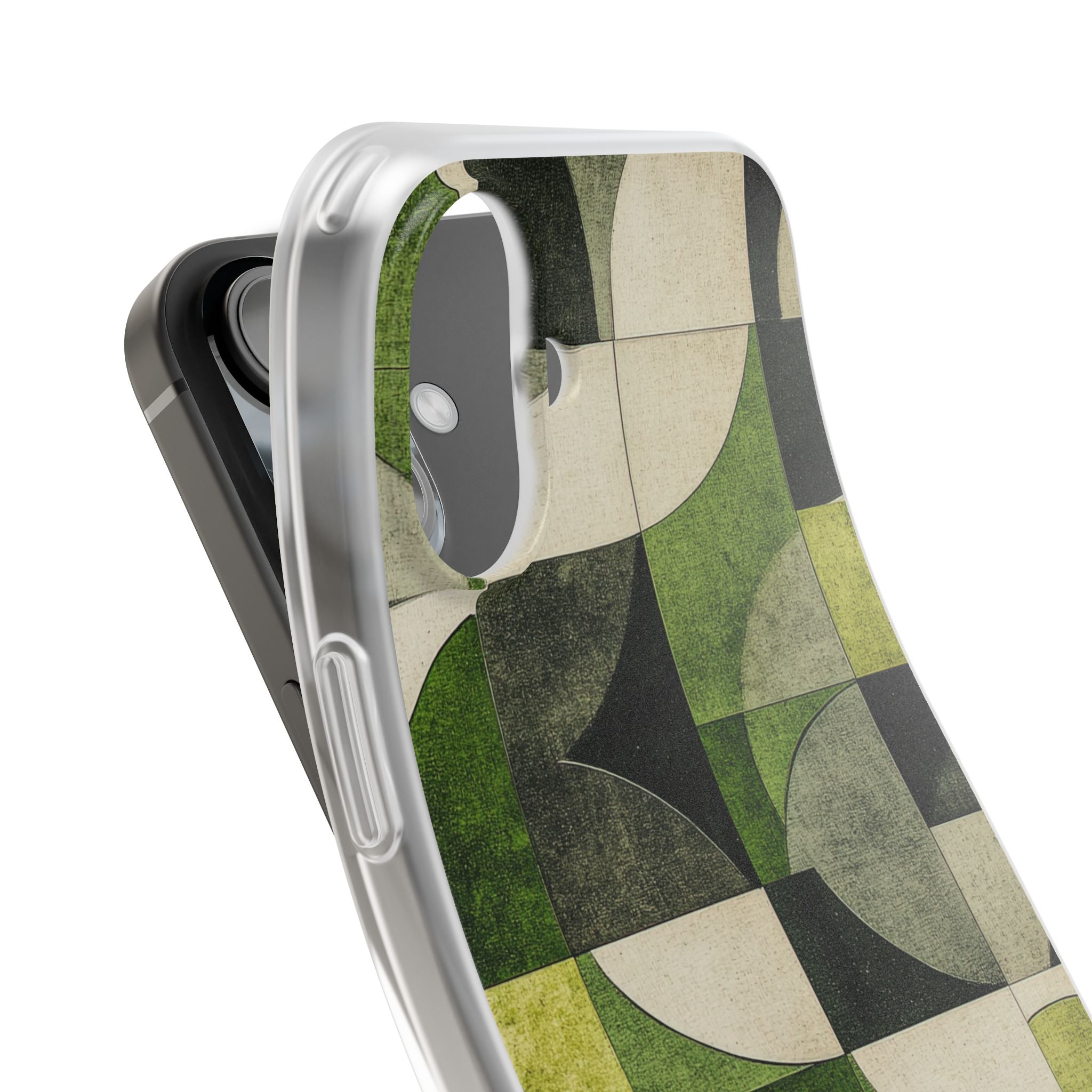 Green Geometric Harmony - Flexi iPhone 16 Phone Case