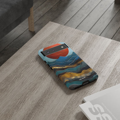 Sunset Geometry Waves - Google Pixel Case