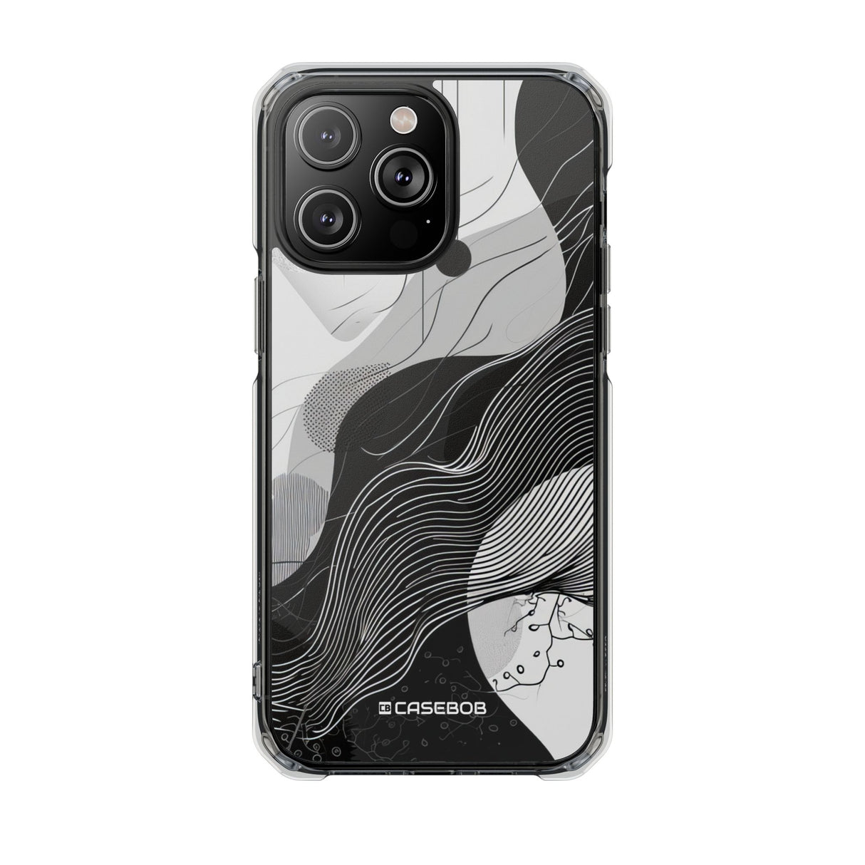 Monochrome Elegance - Phone Case for iPhone (Clear Impact - Magnetic)