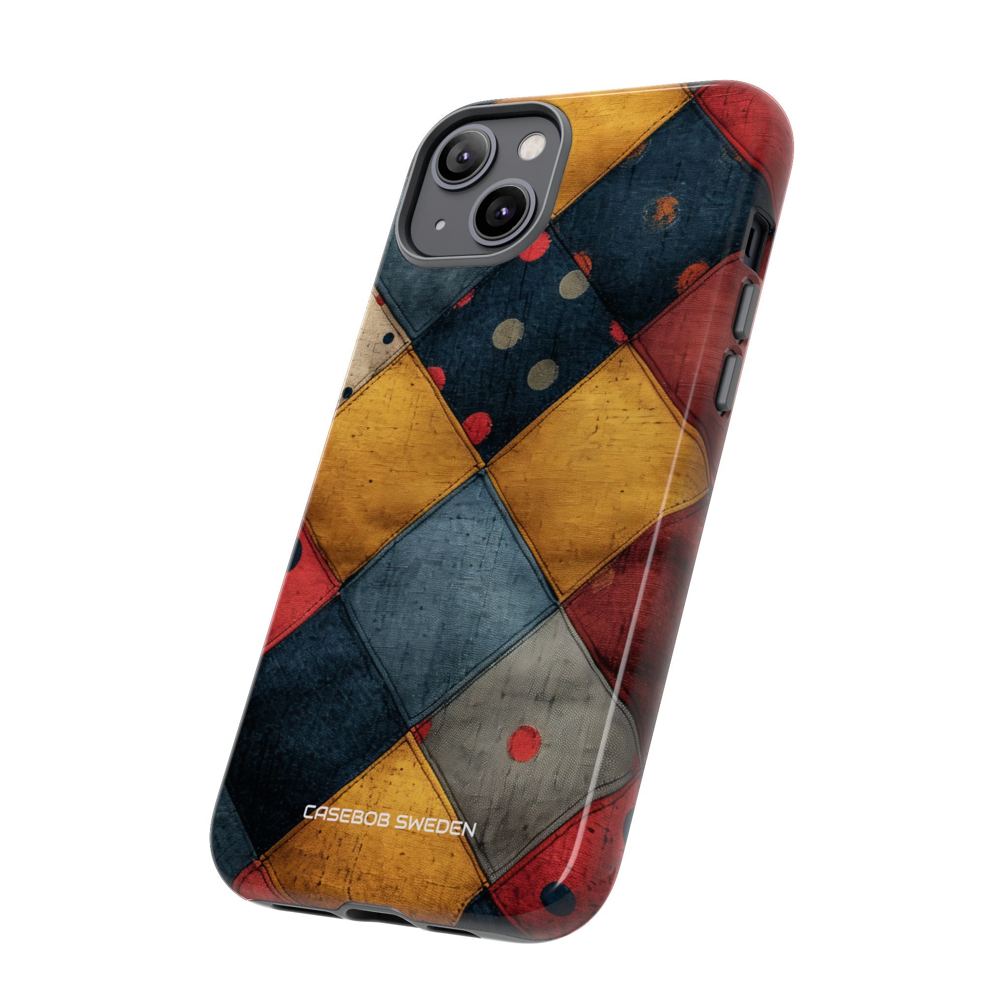 Blue Red Patchwork - Tough iPhone 14 Phone Case